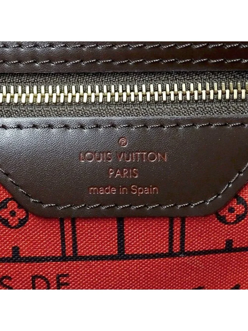 Louis Vuitton Damier Tote Neverfull MM Brown Shoulder Bag